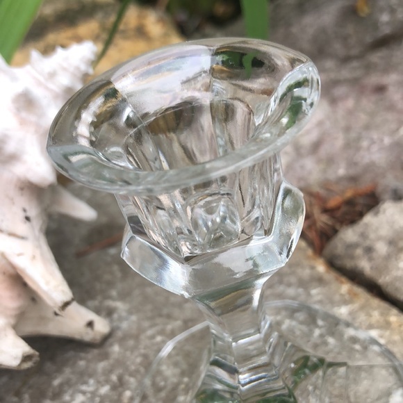 (2)Glass Candle Holders-Clear-4in tall - Picture 10 of 16